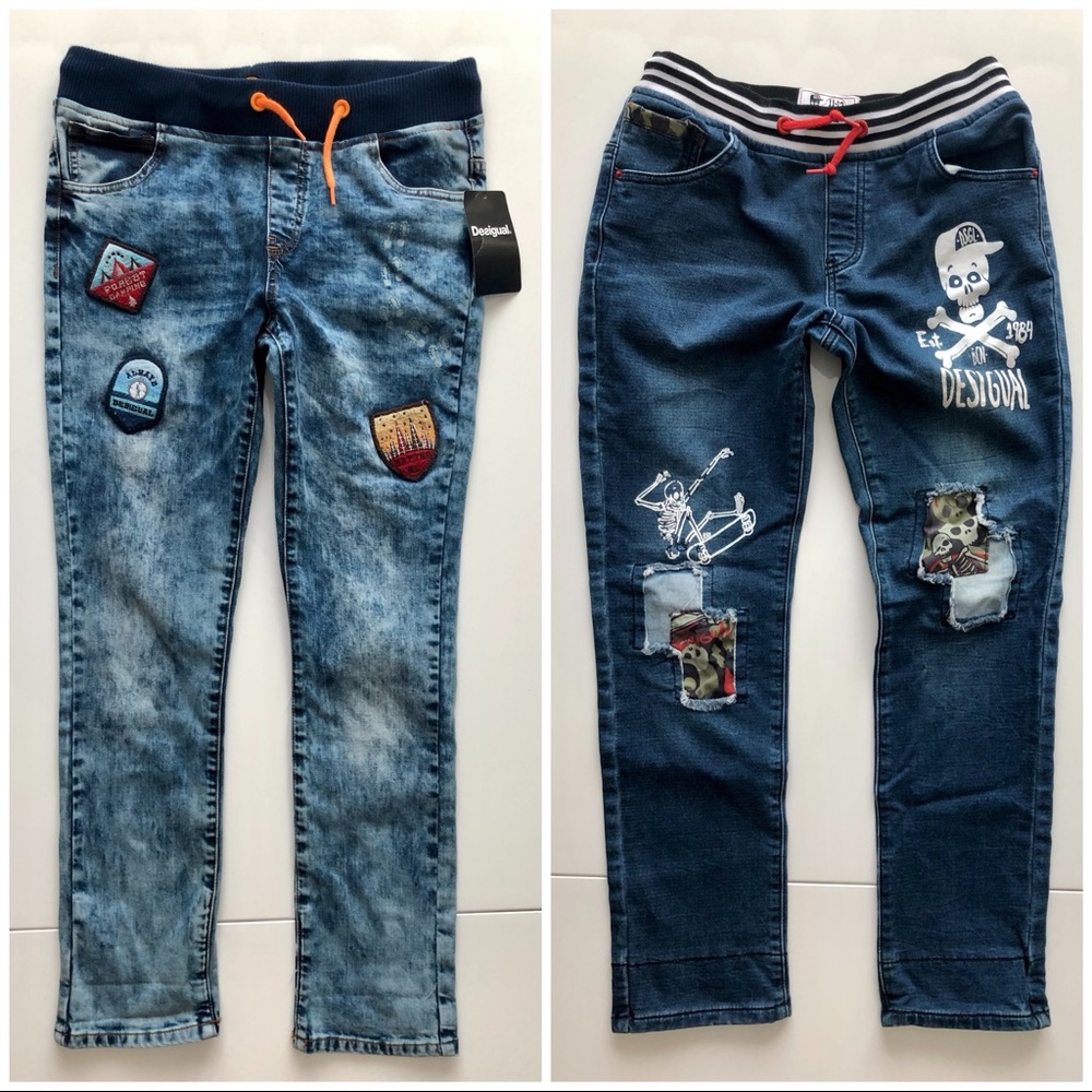 NWT Desigual 2 Pc Boy Graphic Jeans Bundle  11/12